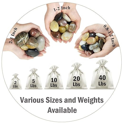 FANTIAN 5 lbs River Rocks Pebbles for Indoor Plants, Decorative Mixed Color River Rocks for Potted Plants Landscaping Fish Tank Patio Garden Vase Fountain and Outdoor Decorative Stones