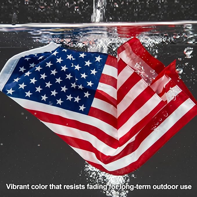 AMZFLAG 6 Pack Small American Flags on Stick 8x12 Inch for 250th Anniversary, Heavy Duty Mini Hand Held Handheld US USA Flags with Retractable Pole for 4th of July Outside Yard Garden Decorations