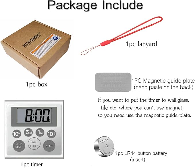Digital Timer Waterproof Shower Timer Shower Clock Bathroom Kitchen Timer with Strong Magnet and Large LCD Display (Waterproof 7 Key)