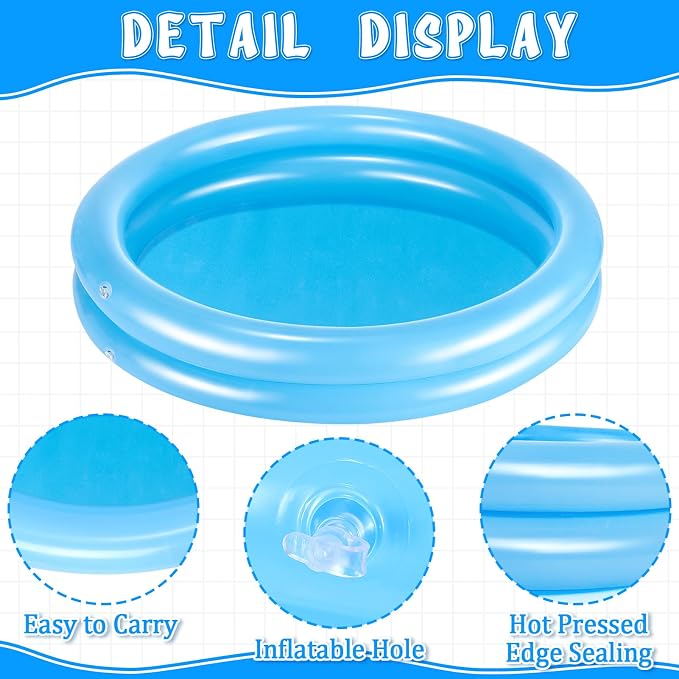 2 Pack Blue Inflatable Pool Foot Bath Basin, Swimming Pool Clean Feet | Foot Soaking Bath Basin for Pool Entry Ladder, Home Spa Treatment for Above Ground Pools