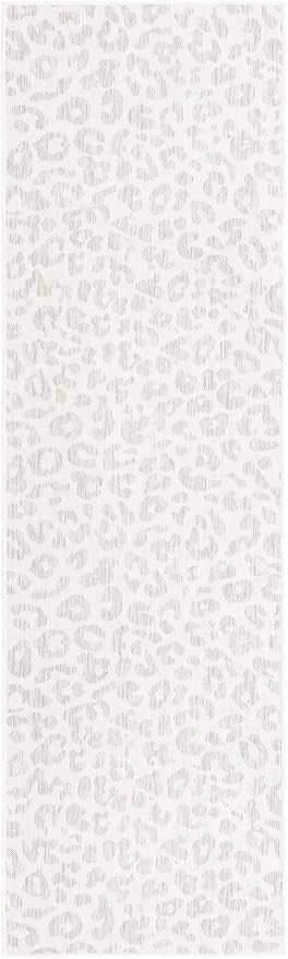 Unique Loom Outdoor Safari Collection Area Rug - Leopard (2' 11" x 10' Runner, Ivory Gray)