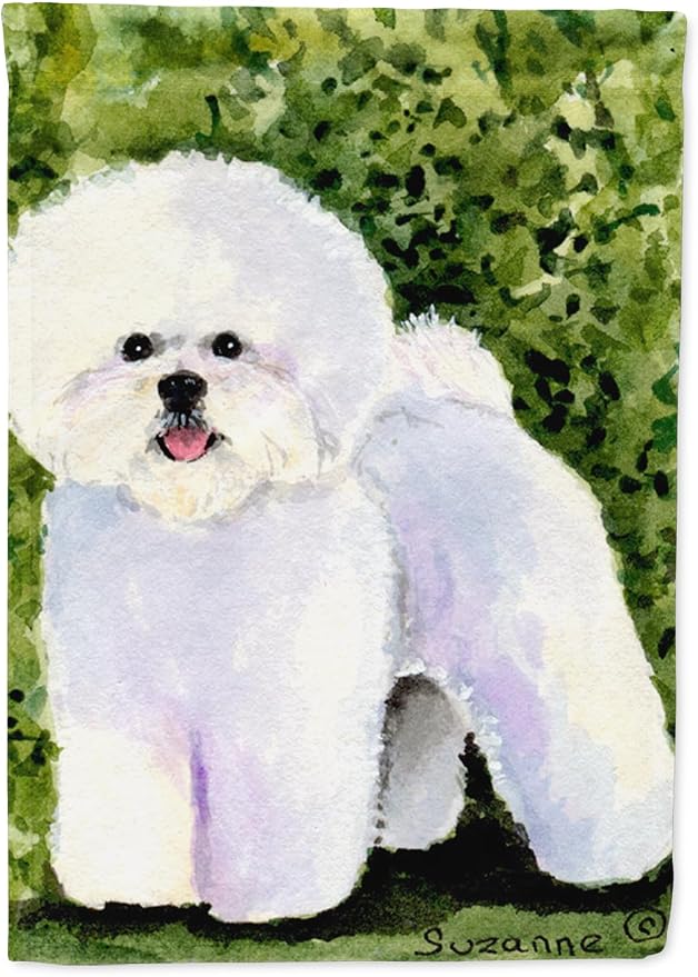 Caroline's Treasures SS8712GF Bichon Frise Garden Flag Mailbox Flag Decorative Yard Flag Banner Outside Patio Artwork Yard Flower Beds, Garden Size, Multicolor