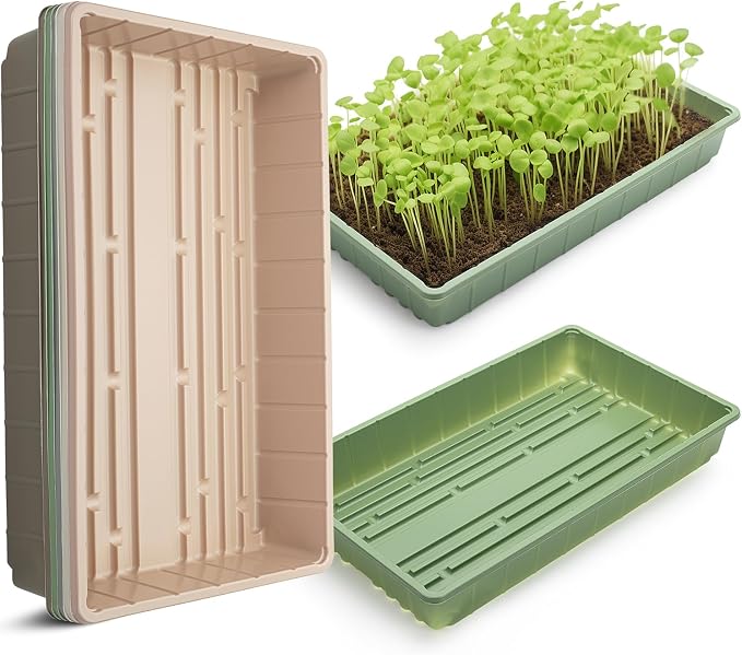 Mr. Pen- Seed Starter Trays, 10 Pack, 17"x10"x2.4" | Durable Plastic Growing Trays, Stackable and Reusable Seedling Starter Kits for Indoor, Outdoor, Greenhouse Gardening