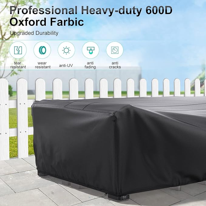 Patio Furniture Covers, Heavy Duty 600D Outdoor Furniture Cover Waterproof, Sectional Sofa Set Covers Table and Chair Set Cover,138"L×86"W×28"H