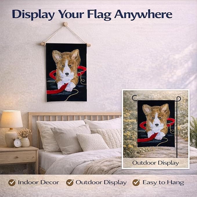 Caroline's Treasures SS8570GF Corgi Garden Flag Mailbox Flag Decorative Yard Flag Banner Outside Patio Artwork Yard Flower Beds, Garden Size, Multicolor