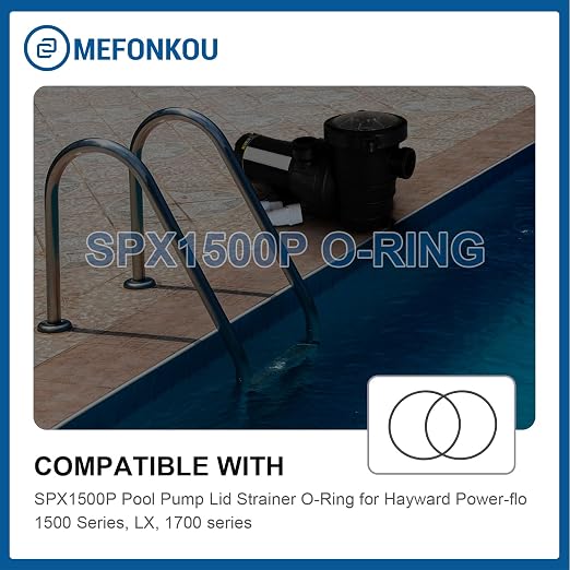 MEFOUKOU SPX1500P Lid Strainer Cover O-Ring for Power-flo 1500, LX, 1700 Series Pools Pumps and Pool & Spa Pump (3/Pack)