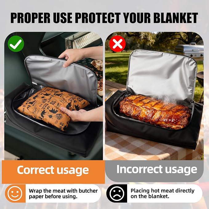 270° Opening BBQ Blanket for Resting Meat, Insulated Leak-Proof Meat Resting Bag for Brisket, Father's Day Birthday Gift for Men Dad Husband, Smoker Grilling Accessories for Kitchen Party Camping
