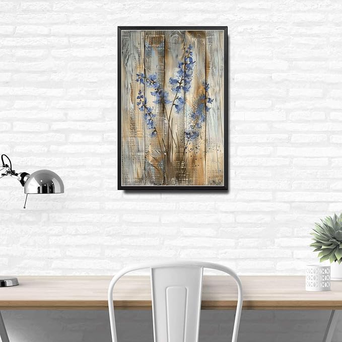 Metal Sign Aluminum Tin Signs Vintage Antique Enchantment Bluebell for Shabby Chic Interiors Rustic Elegance and Corrosion Resistant Gardening for Home Decor 8×12 Inches with Metal Frame