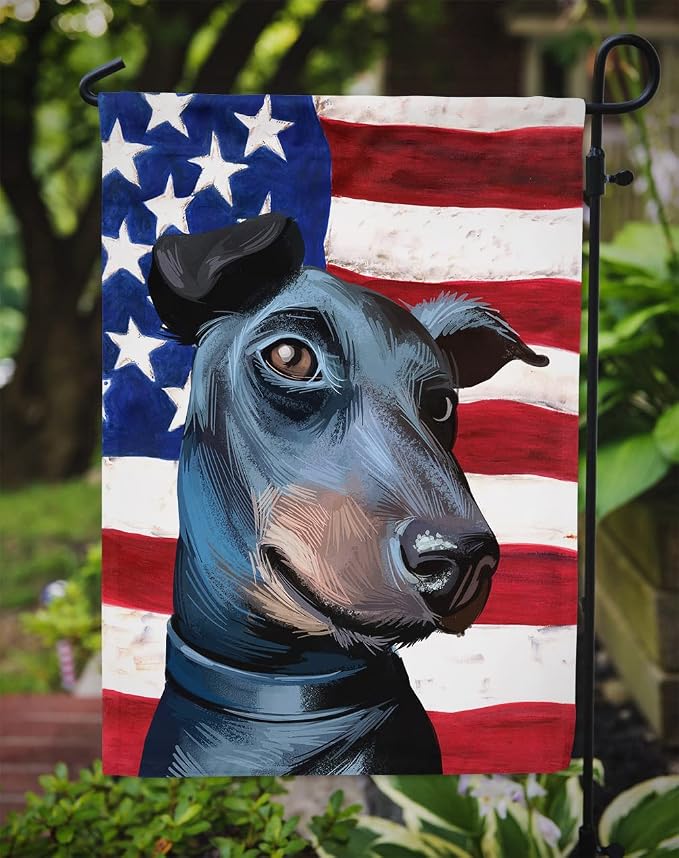 Caroline's Treasures CK6613GF Manchester Terrier American Flag Garden Flag Mailbox Flag Decorative Yard Flag Banner Outside Patio Artwork Yard Flower Beds, Garden Size, Multicolor