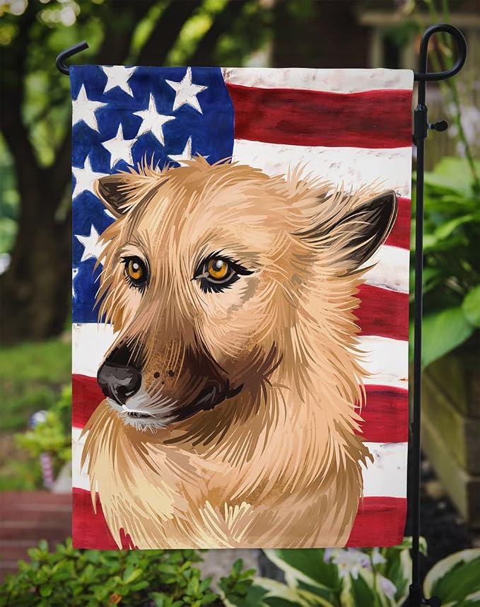 Caroline's Treasures CK6531GF Garafian Shepherd Dog American Flag Garden Flag Mailbox Flag Decorative Yard Flag Banner Outside Patio Artwork Yard Flower Beds, Garden Size, Multicolor