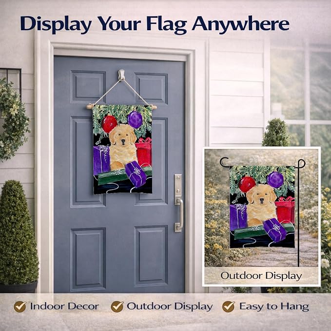 Caroline's Treasures SS8581GF Golden Retriever Garden Flag Mailbox Flag Decorative Yard Flag Banner Outside Patio Artwork Yard Flower Beds, Garden Size, Multicolor