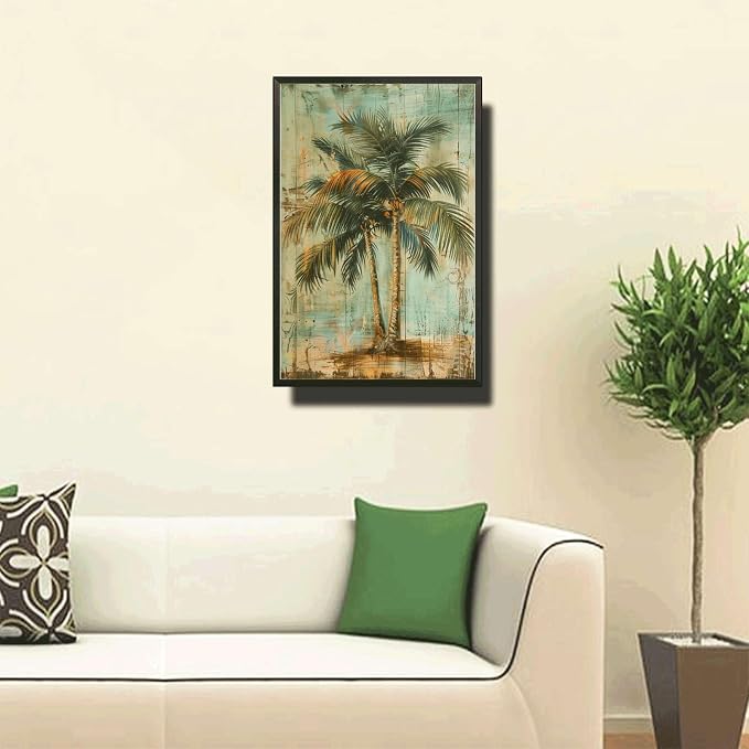 Metal Sign Tin Sign Vintage Wall Art Rustic Elegance Areca Palm Tin Sign for Vintage and Rustic Interiors Shabby Chic Decor and Corros Gardening Poster for Bar 8×12 Inches with Metal Frame