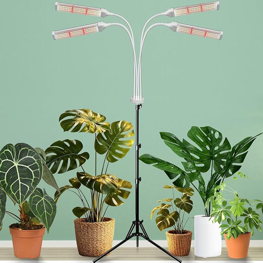 420 LED Grow Lights for Indoor Plants Full Spectrum, LED Plant Light with Stand, Adjustable Height, Plant Grow Lights with Auto 4/8/12/H Timer for Indoor Tall Plants.