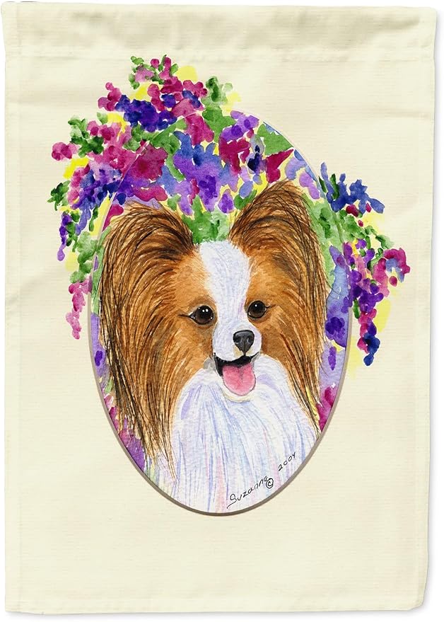 Caroline's Treasures SS8074GF Papillon Garden Flag Mailbox Flag Decorative Yard Flag Banner Outside Patio Artwork Yard Flower Beds, Garden Size, Multicolor