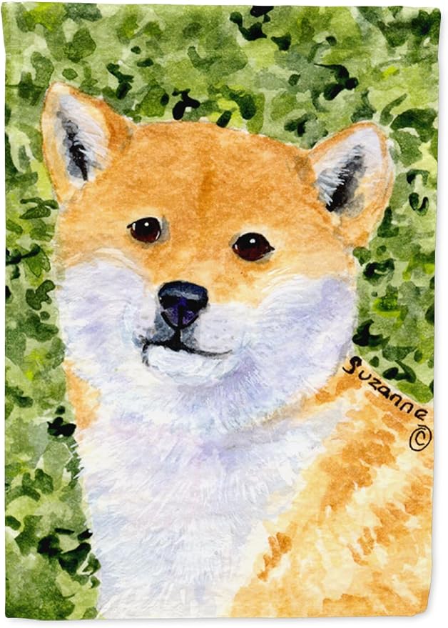 Caroline's Treasures SS8719GF Shiba Inu Garden Flag Mailbox Flag Decorative Yard Flag Banner Outside Patio Artwork Yard Flower Beds, Garden Size, Multicolor