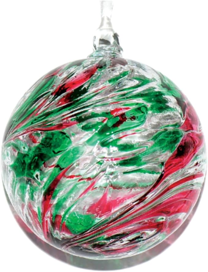 Large Friendship Glass Ball Globe - Opal 4.7 inch Hand Blown Handmade Hanging Garden Gazing Ball Indoor Outdoor Home Décor
