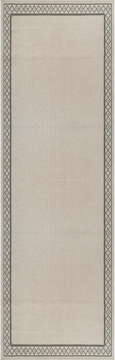 Luul Home Easy Jute Rugs 2x7 Frame Bone Color Living Room Indoor Outdoor Runner Rug for Patio and Kitchen Rug High Traffic Washable Easy to Clean Solid Boho Woven Design Carpet (2 x 7)