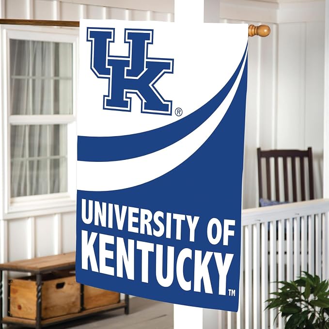 Team Sports America NCAA University of Kentucky House Flag, 28 x 44, Double Sided Garden Flags for Outside, Outdoor College Flags & Banners for Gardens Patio, Indoor Wall Decor Flag for Room