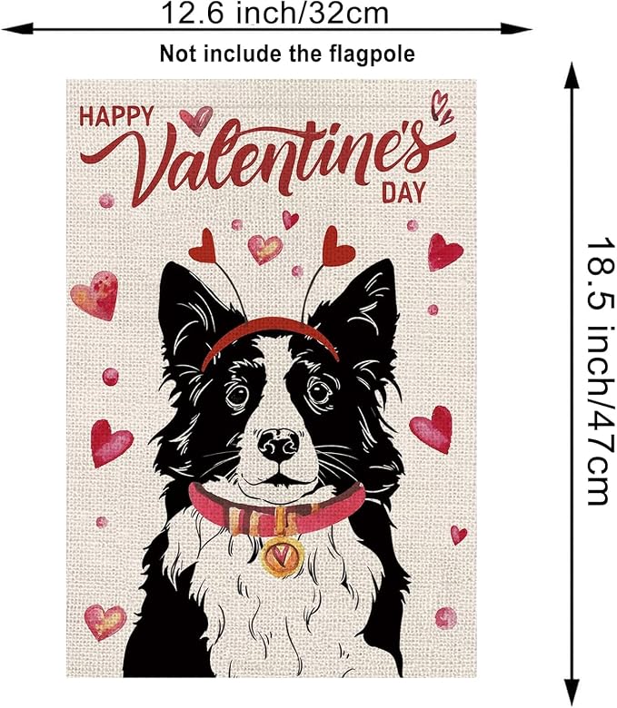 Seasonal Garden Flags Border Collie Double Sided Flags Set of 11 Holiday Farmhouse Indoor Outdoor Yard Lawn Christmas Gifts Decorations 12.5x18 Inch