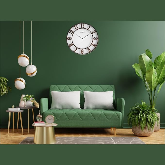 16" Bronze Roman Numeral Wall Clock, Silent | Indoor/Outdoor, Waterproof, Battery Operated, Brush Finish
