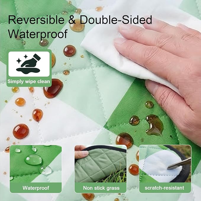 2 in 1 Tote Picnic Blanket Waterproof Outdoor Camping Mat,Large Capacity Beach Blanket 80''x80'' 7 Layers Easy to Foldable and Carry.