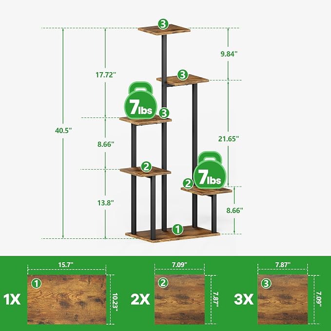 Plant Stand Indoor with Grow Lights - Tiered Corner Shelf Small Metal Lighted Flower Rack Multiple