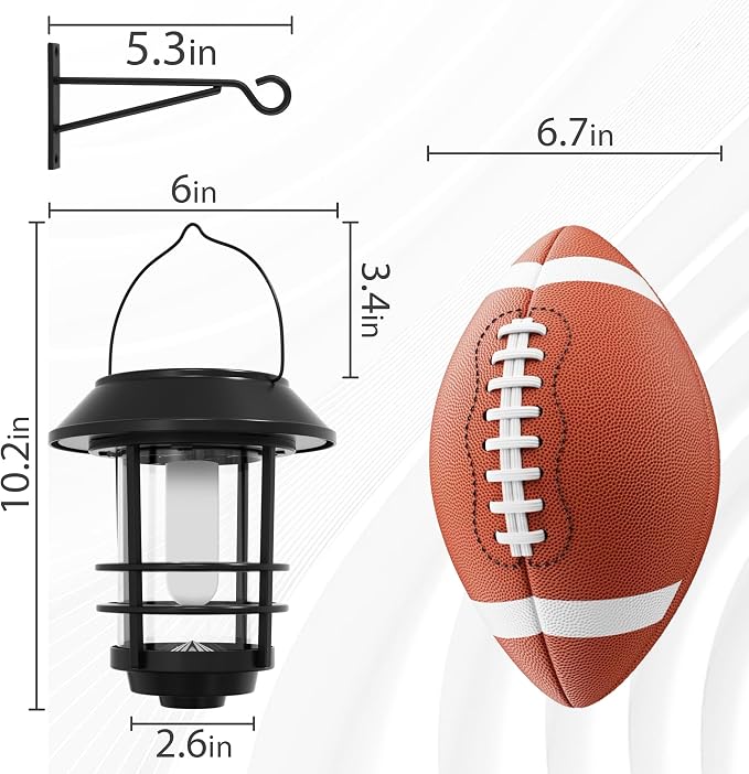 Otdair Solar Lanterns Outdoor Waterproof, 4 Pack Flickering Flames Wall Garden Decor , Hanging Solar Lights Wall Mount Decorations for Halloween, Front Porch, Patio, Yard.