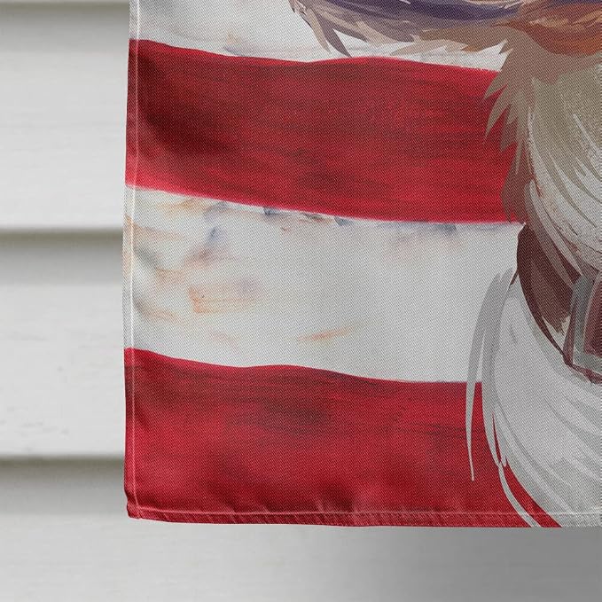 Caroline's Treasures CK6662CHF Posavac Hound Dog American Flag House Flag Large Porch Sleeve Pole Decorative Outside Yard Banner Artwork Wall Hanging, Polyester, House Size, Multicolor