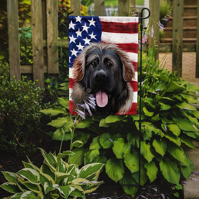 Caroline's Treasures CK6532GF Georgian Shepherd Dog American Flag Garden Flag Mailbox Flag Decorative Yard Flag Banner Outside Patio Artwork Yard Flower Beds, Garden Size, Multicolor