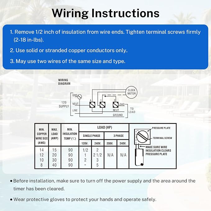 T101 24-Hour Mechanical Timer, 40A 120VAC SPST, 12 On/Off Operations, Indoor Use Only, for Commercial Refrigeration Defrost, Lighting, Fans, Pool Pumps, Irrigation Systems, Water Heater Timing Control