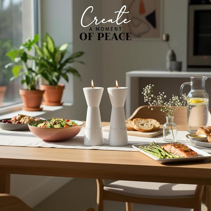 Aura Luxury Candle Holder Set – Modern Décor for Living Room & Dining Table - White