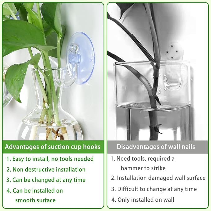 Bunmery 6 pcs Window Propagation Stations, Easy to Install Plant Propagation Bulbs with Suckion Cups, No Nails Wall Hanging Planter Propagation Station, Glass Plant Terrarium Vase