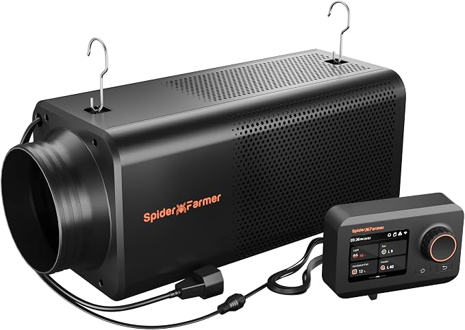 Spider Farmer 6" Inline Fan & Carbon Filter Combo with GGS Controller | Inline Fan with Carbon Filter 2 in 1, 345 CFM, 4000RPM Air Filtration Kit