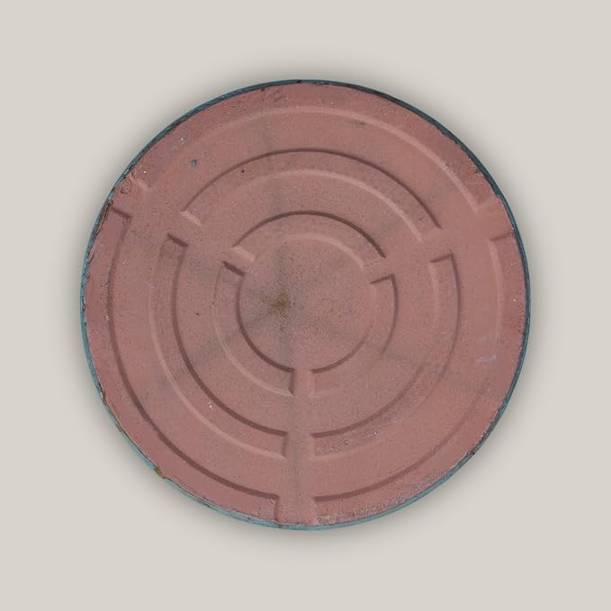 17.5 Inch Plant Saucer (Ceramic) - Round Green Cream Flower Pot Tray - Handcrafted, Durable Planter Base