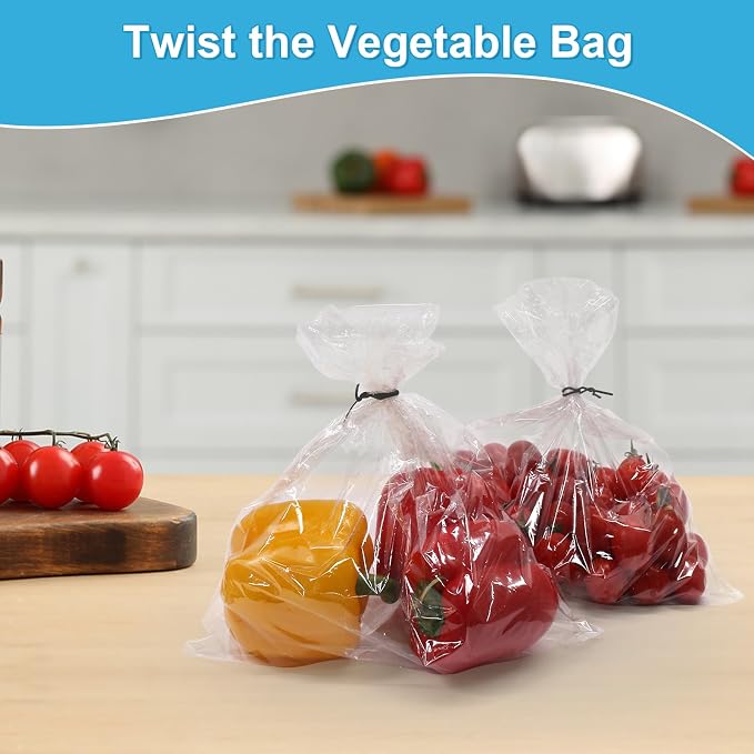SumDirect Plastic Twist Bag Gift Bag CableTies for Party Cello Candy Bags Cake Pops (10" - 300 PCS)