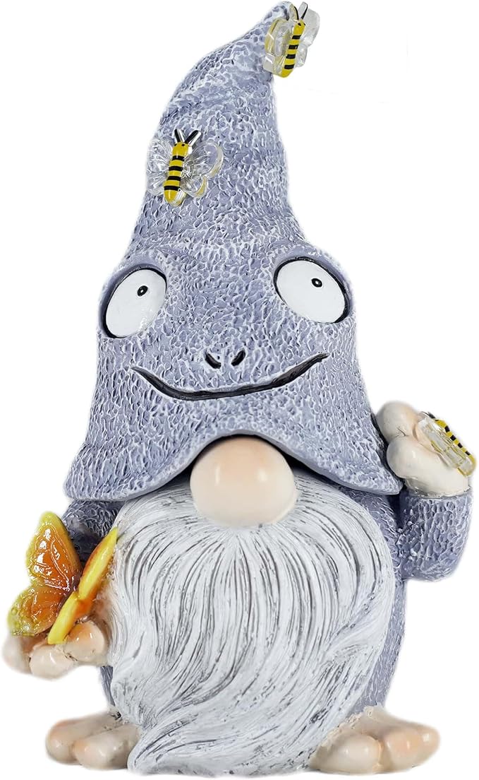 Hide A Key Outside Gnome Figurine Key Hiders Outdoor Garden Gnomes Statues Decorations for Yard Hidden Spare Key Holder Lock Box Grey