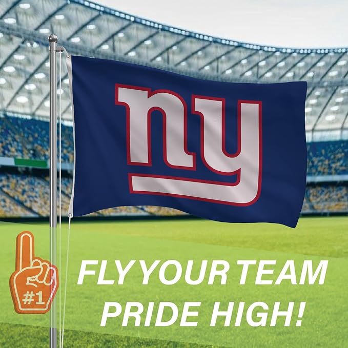 Team Sports America NFL New York Giants 3 x 5 Outdoor Durable House Flag with Grommets | Sport Team Flag & Banner | Indoor Wall Decor Flag for Room | Works with Flag Poles for Outside House