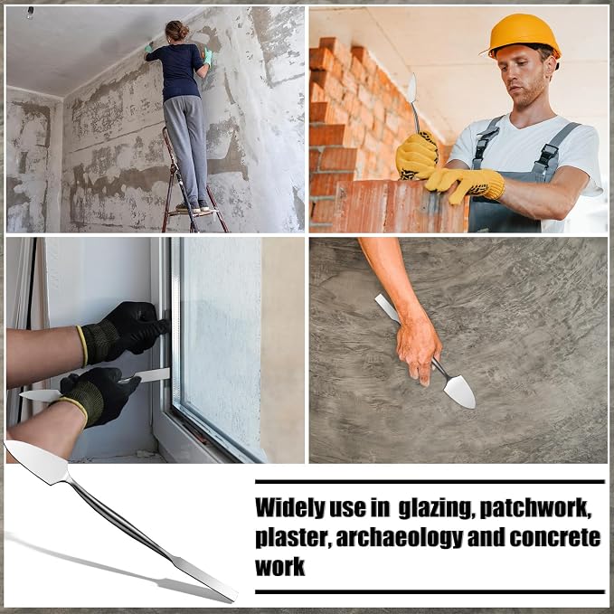 1/2" Trowel And Square Masonry Tools Forged Steel Trowel Concrete Tool Ornamental Stucco Tool Long-lasting Masonry Plaster Spatula for Glazing, Patch Work, Plaster, and Archeology