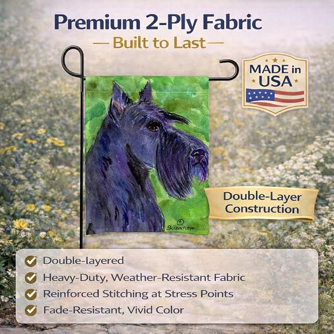 Caroline's Treasures SS8792GF Scottish Terrier Garden Flag Mailbox Flag Decorative Yard Flag Banner Outside Patio Artwork Yard Flower Beds, Garden Size, Multicolor