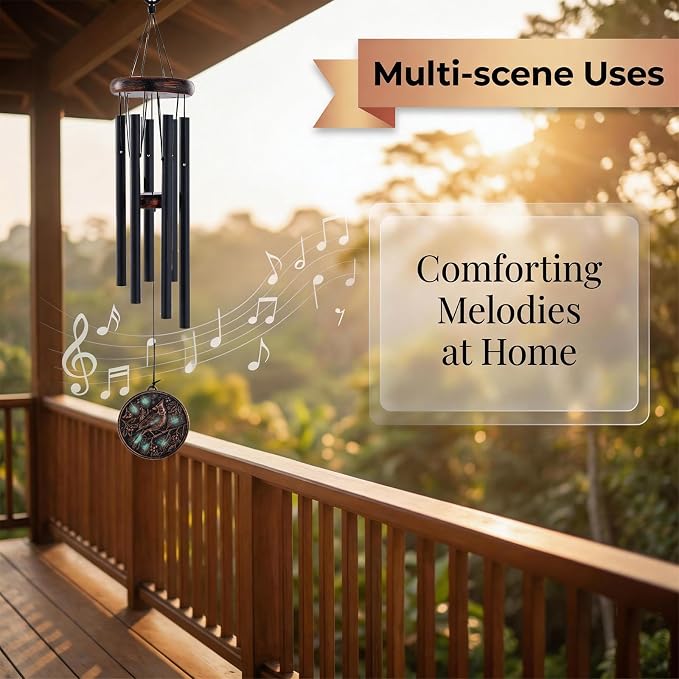 Cardinal Wind Chimes for Outside - Vintage Deep Tone Windchimes Outdoors Garden Yard Patio Indoor Home Balcony Decor Bird Hanging Decoration Memorial Sympathy Gifts for Women Men Mom