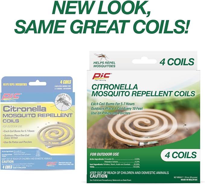 PIC Citronella Mosquito Repellent Coils (12 Packs of 4) CIT-Coil-4