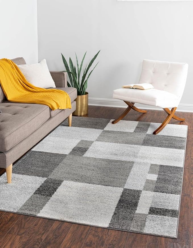 Unique Loom Autumn Collection Area Rug - Providence (10' x 14' 1" Rectangle, Gray/ Ivory)