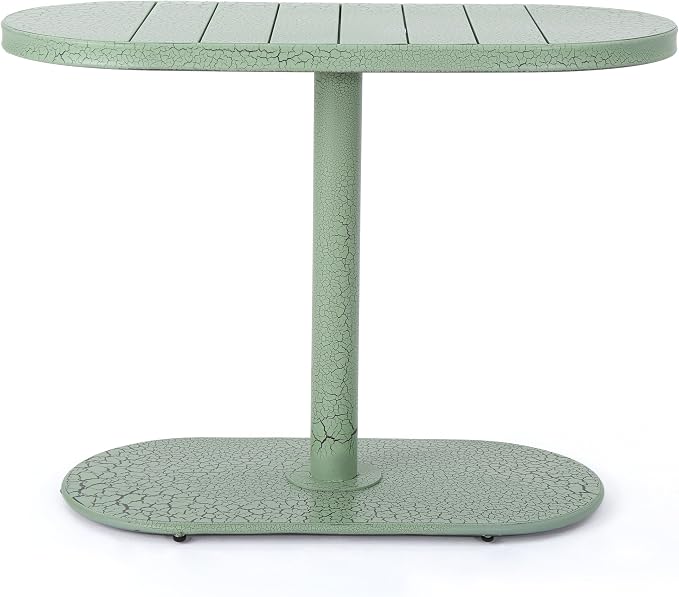 Christopher Knight Home Adley Outdoor Bistro Set, 3-Piece Bistro Table and Chair Set of 2, Patio Furniture Set with Iron Frame, Crackle Textures, Bistro Dining Set, Poolside/Garden Cafeteria, Green