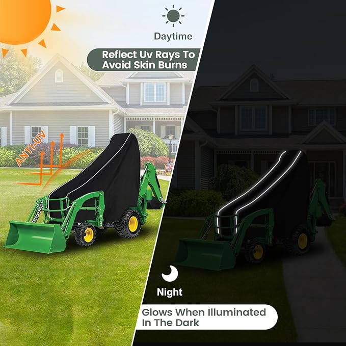 Waterproof Compact Utility Tractors Cover Replace for John Deere 1,2,3 Series 1025R 2320 2520 2720 3320 3520, Kubota, 600D Oxford Cloth Tractors Cover for Snow Rain Dust Protection