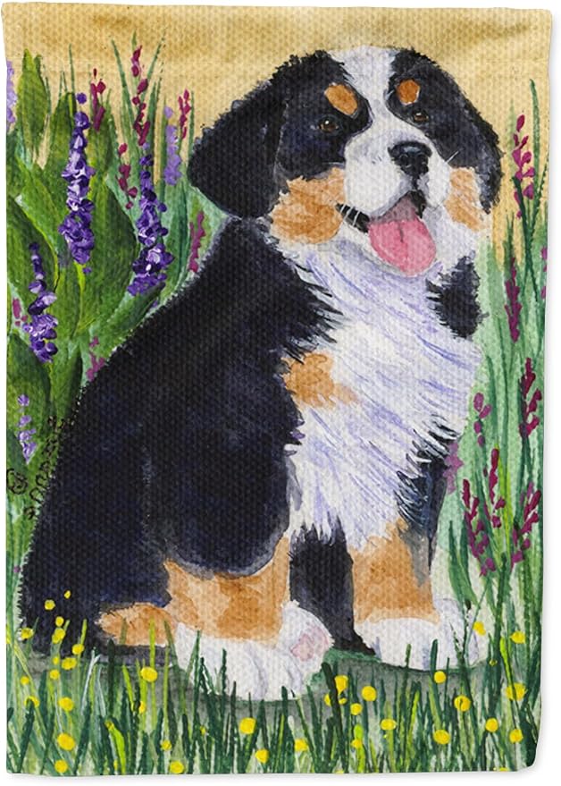 Caroline's Treasures SS8215GF Bernese Mountain Dog Garden Flag Mailbox Flag Decorative Yard Flag Banner Outside Patio Artwork Yard Flower Beds, Garden Size, Multicolor