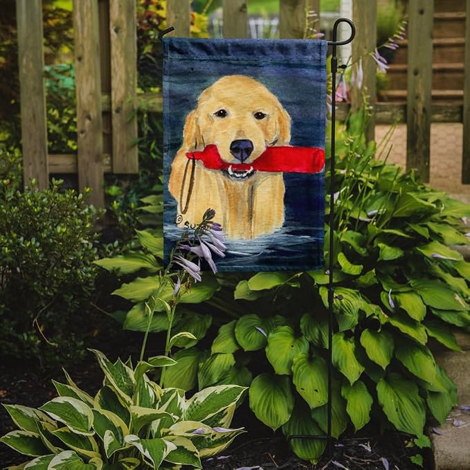 Caroline's Treasures SS8868GF Golden Retriever Garden Flag Mailbox Flag Decorative Yard Flag Banner Outside Patio Artwork Yard Flower Beds, Garden Size, Multicolor