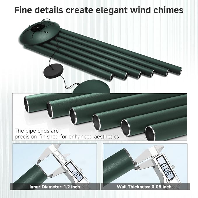45" Large Wind Chimes for Outside, 6 Thick and Bold Aluminum Tubes Tuned Relaxing Melody Wind Chime Deep Tone, Big Wind Chimes for Garden Patio Decor, Great Gift Idea for Mother's Day (Forest)