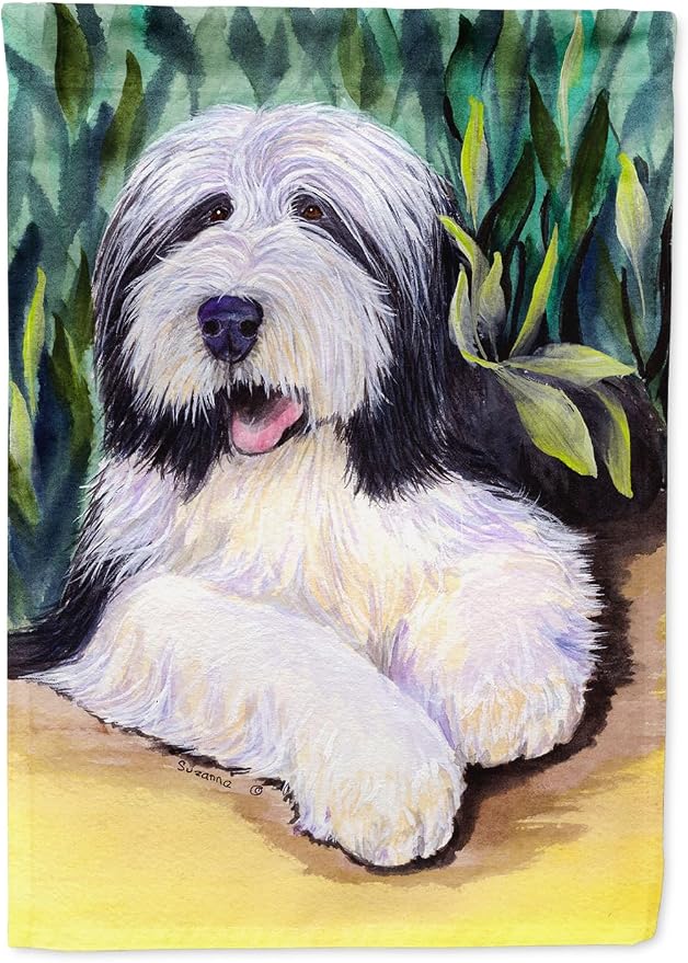 Caroline's Treasures SS1038GF Bearded Collie Garden Flag Mailbox Flag Decorative Yard Flag Banner Outside Patio Artwork Yard Flower Beds, Garden Size, Multicolor