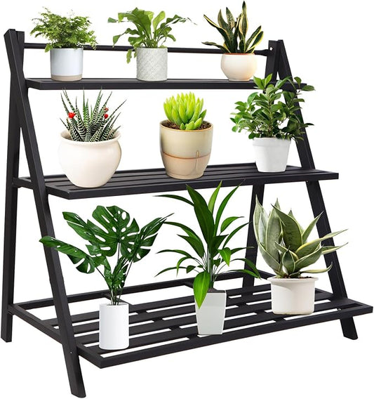 Aluminum Plants Shelf Outdoor 3-Tier Plant Stand Rustproof | Multiple Flower Holder Rack, Metal Plant Stands Home Decor for Balcony Living Room Patio Garden (3-Tier)