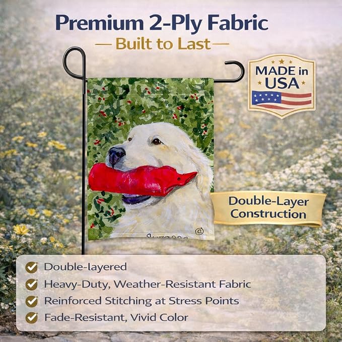Caroline's Treasures SS8813GF Golden Retriever Garden Flag Mailbox Flag Decorative Yard Flag Banner Outside Patio Artwork Yard Flower Beds, Garden Size, Multicolor